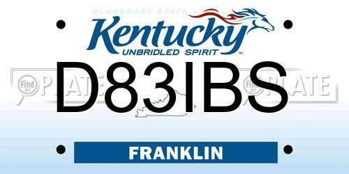 D83IBS Kentucky License Plate