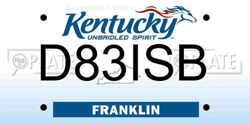 D83ISB Kentucky License Plate