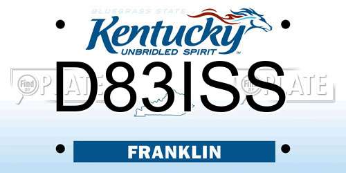 D83ISS Kentucky License Plate