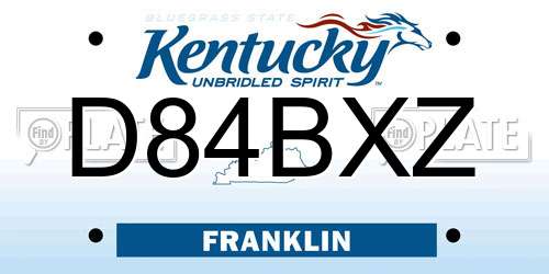 D84BXZ Kentucky License Plate