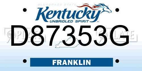 D87353G Kentucky License Plate