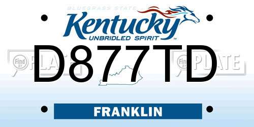 D877TD Kentucky License Plate