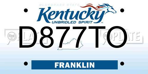 D877TO Kentucky License Plate