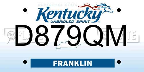 D879QM Kentucky License Plate