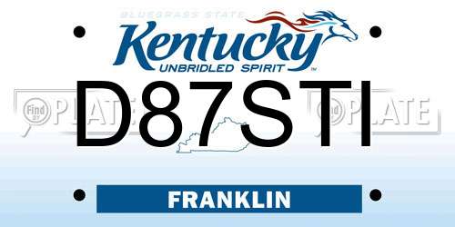 D87STI Kentucky License Plate