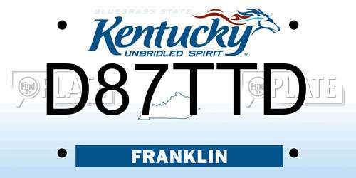 D87TTD Kentucky License Plate