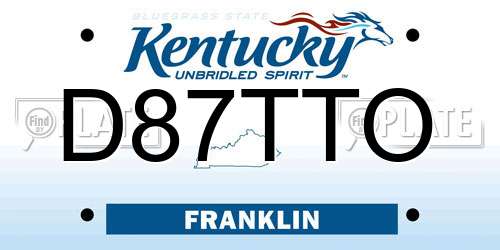 D87TTO Kentucky License Plate
