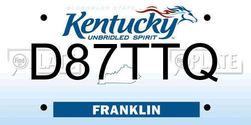 D87TTQ Kentucky License Plate