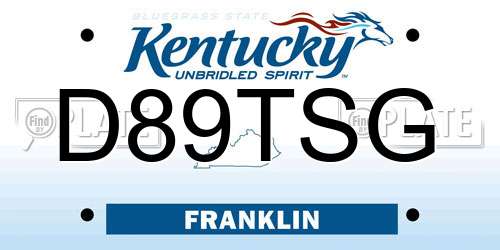 D89TSG Kentucky License Plate