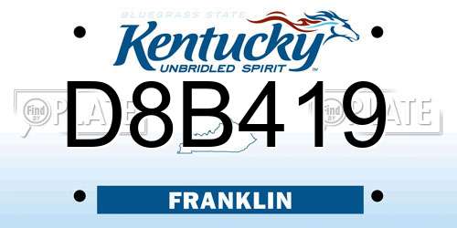 D8B419 Kentucky License Plate