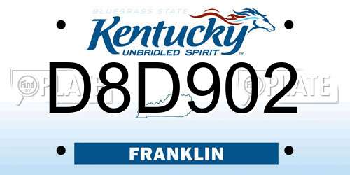D8D902 Kentucky License Plate