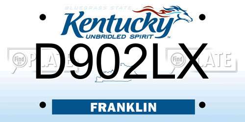 D902LX Kentucky License Plate