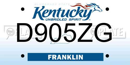 D905ZG Kentucky License Plate