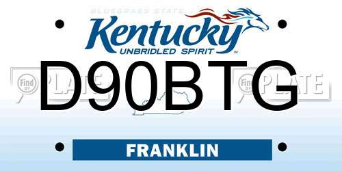 D90BTG Kentucky License Plate