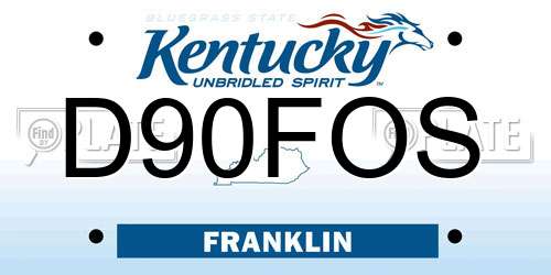 D90FOS Kentucky License Plate
