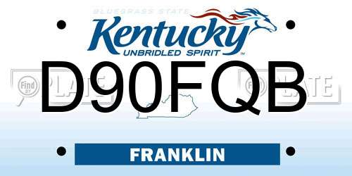 D90FQB Kentucky License Plate