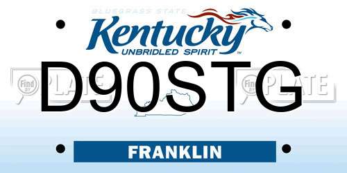 D90STG Kentucky License Plate