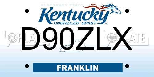 D90ZLX Kentucky License Plate