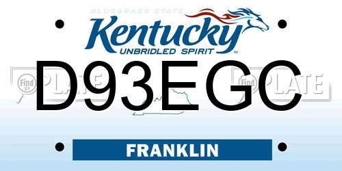 D93EGC Kentucky License Plate