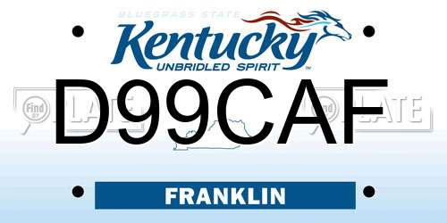 D99CAF Kentucky License Plate