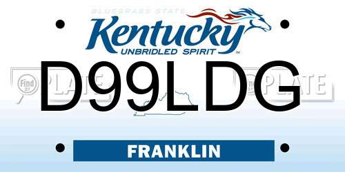 D99LDG Kentucky License Plate