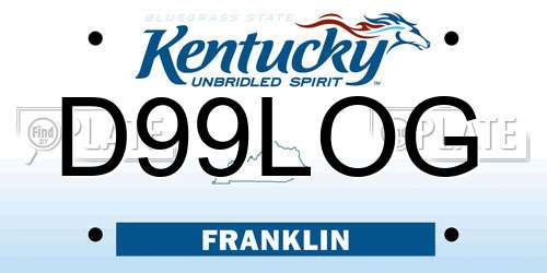 D99LOG Kentucky License Plate