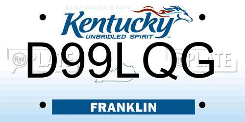 D99LQG Kentucky License Plate