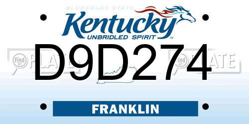 D9D274 Kentucky License Plate