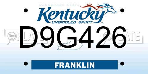 D9G426 Kentucky License Plate