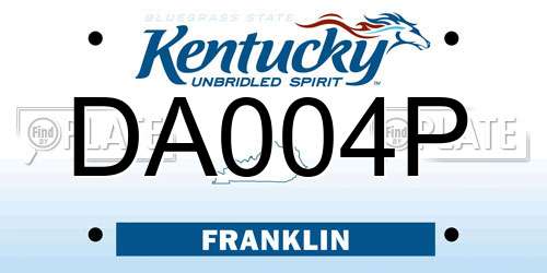 DA004P Kentucky License Plate