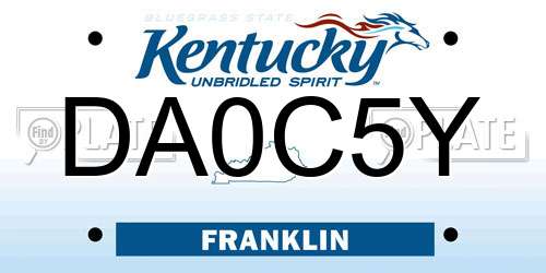 DA0C5Y Kentucky License Plate