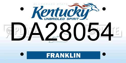 DA28054 Kentucky License Plate