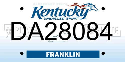 DA28084 Kentucky License Plate