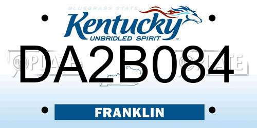 DA2B084 Kentucky License Plate