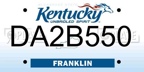 DA2B550 Kentucky License Plate