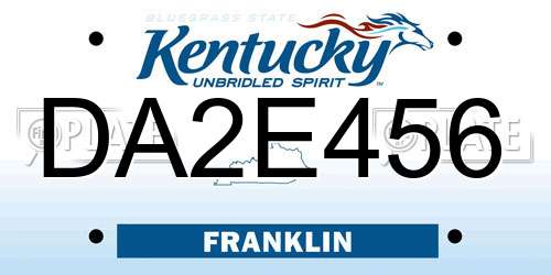 DA2E456 Kentucky License Plate