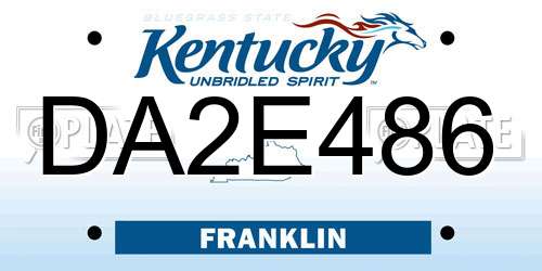 DA2E486 Kentucky License Plate