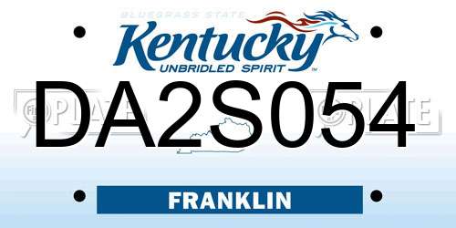 DA2S054 Kentucky License Plate