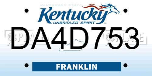 DA4D753 Kentucky License Plate