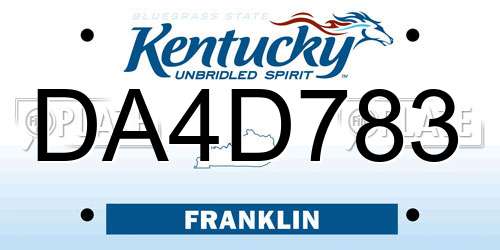 DA4D783 Kentucky License Plate