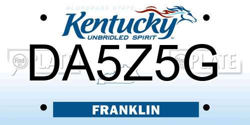 DA5Z5G Kentucky License Plate