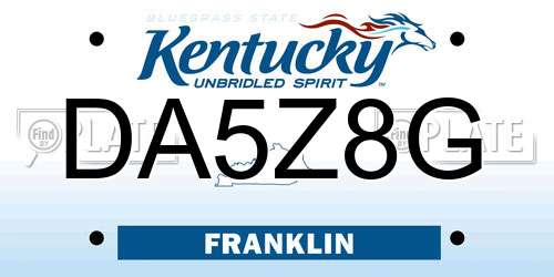 DA5Z8G Kentucky License Plate
