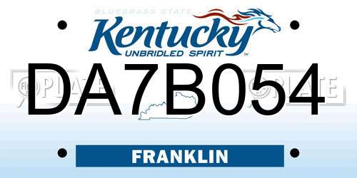 DA7B054 Kentucky License Plate