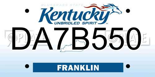 DA7B550 Kentucky License Plate