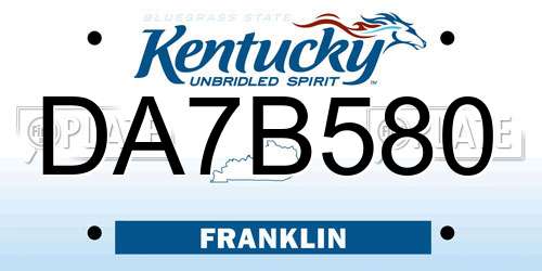 DA7B580 Kentucky License Plate