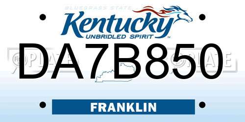 DA7B850 Kentucky License Plate