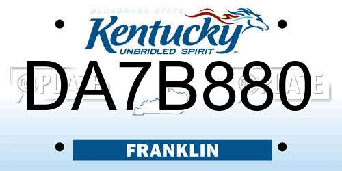 DA7B880 Kentucky License Plate
