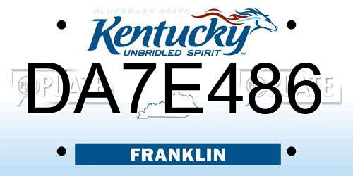 DA7E486 Kentucky License Plate