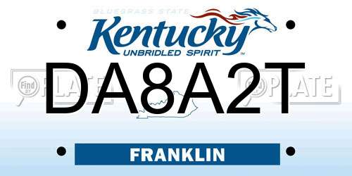 DA8A2T Kentucky License Plate