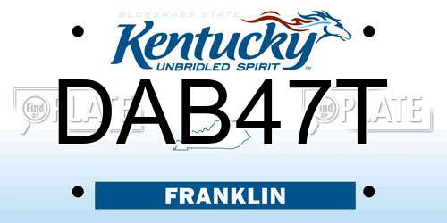 DAB47T Kentucky License Plate